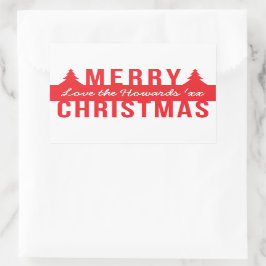 Bold God jul Cutout Träd Rektangulärt Klistermärke