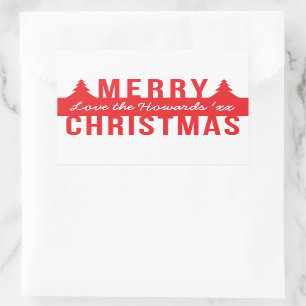 Bold God jul Cutout Träd Rektangulärt Klistermärke