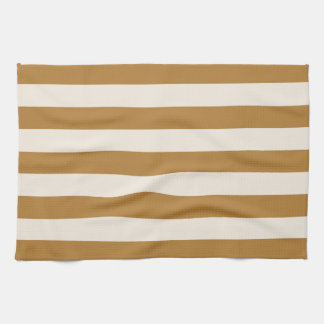 Bold Gold and Cream Stripe Kökshandduk