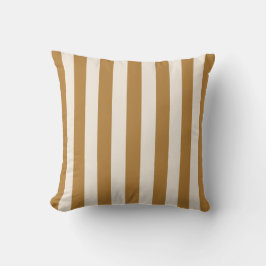 Bold Gold and Cream Stripe Kudde