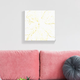 Bold Gold Floral Line Art Minimalist Macro Bloom  Canvastryck