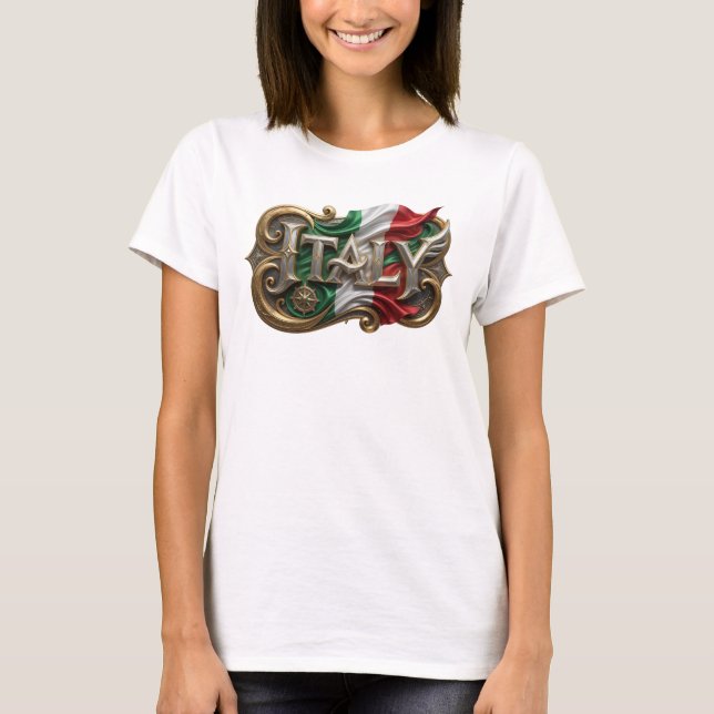 Bold Gold ITALY Slogan T-shirt (Framsida)