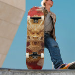 Bold Golden & Red Dragon Head Mini Skateboard Bräda 18,5 Cm<br><div class="desc">Skateboard har en hisnande illustration som skildrar en stor drake i färg mot fetstilt röd bakgrund. ♥ Om du behöver hjälp,  var snäll och kontakta mig alltid via "CONTACT SELLER" och jag är lycklig för att hjälpa dig! ♥ ♥</div>