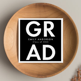 Bold Grad Black och White Studenten Pappersservett