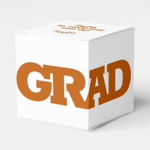 Bold GRAD Bränd Orange på vit Studentfest Presentaskar