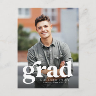 Bold grad-fotot på lodrät studenten inbjudan