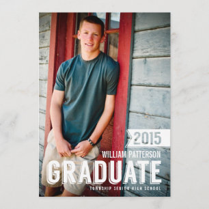 Bold Grad Guy Photo Studentfest-inbjudan Inbjudningar