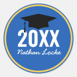 Bold Grad Royal Blue Studenten Runt Klistermärke