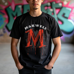 Bold Graffiti Monogram "M" - Anpassadet Urban T Shirt