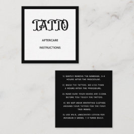 Bold Graffiti Mönster Tattoo Aftercare Instruction Fyrkantigt Visitkort