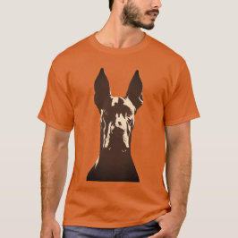 Bold Great Dane Dog Black and Orange Dog T Shirt
