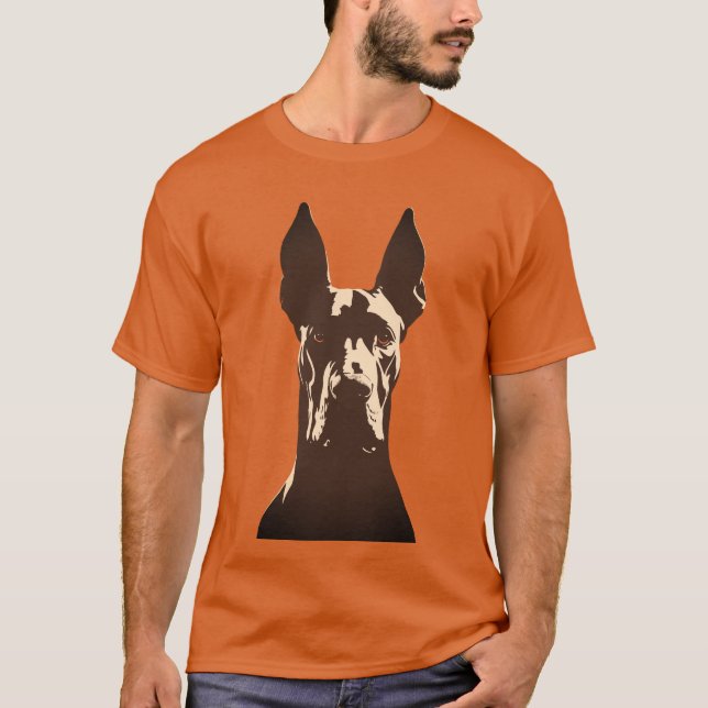 Bold Great Dane Dog Black and Orange Dog T Shirt (Framsida)