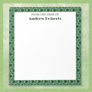 Bold Green and Black Trendy Pattern Notepad Anteckningsblock