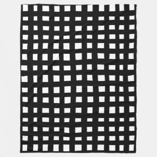 Bold Grid 091216 - Svart på Vitt Fleecefilt