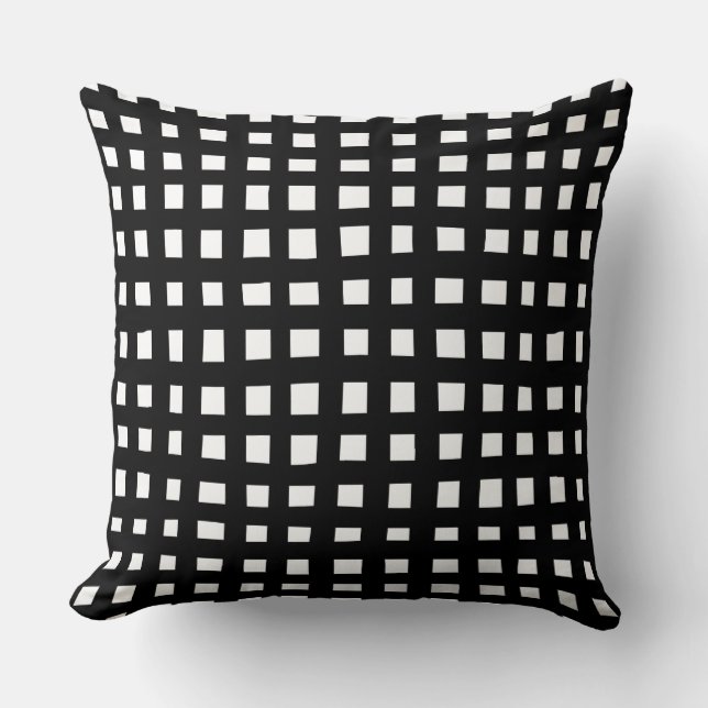 Bold Grid 091216 - Svart på Vitt Kudde (Framsida)
