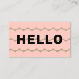 Bold Groovy Squiggles Black Ljus rosa Kraft Visitkort