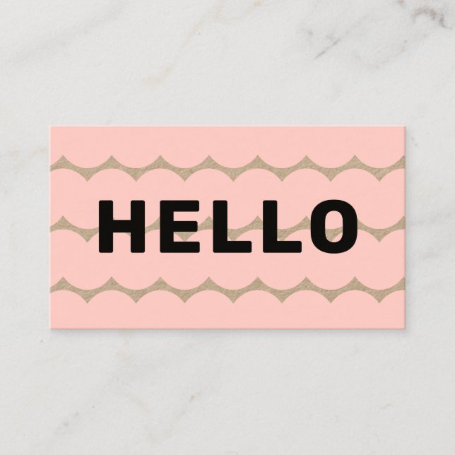 Bold Groovy Squiggles Black Ljus rosa Kraft Visitkort (Framsida)