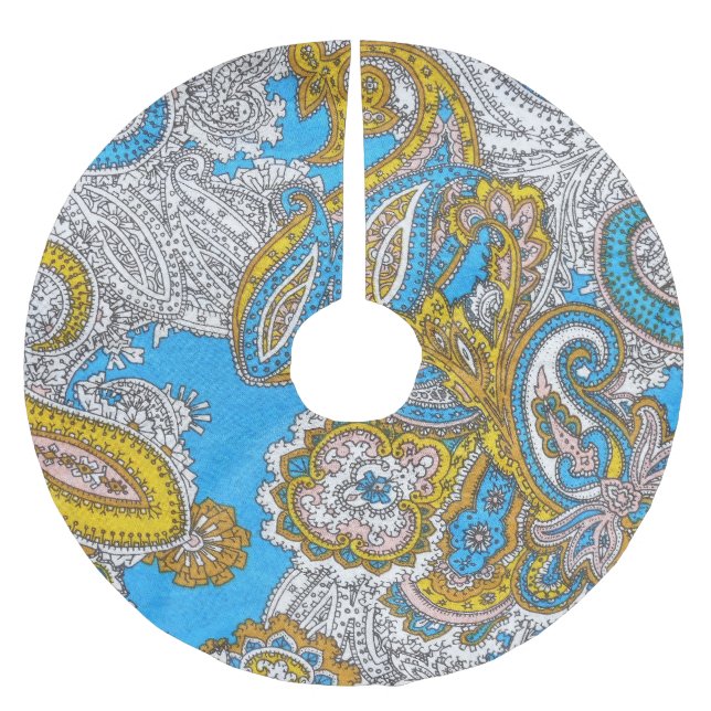 Bold Grungy Islamic Psychedelic Ornament Julgransmatta Borstad Polyester (Framsidan)