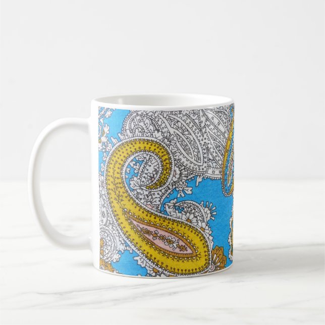 Bold Grungy Islamic Psychedelic Ornament Kaffemugg (Vänster)