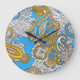 Bold Grungy Islamic Psychedelic Ornament Stor Klocka