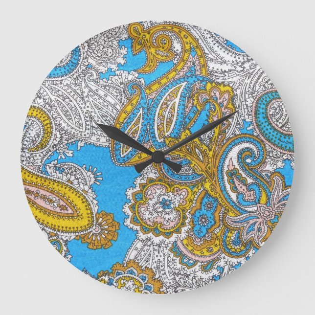 Bold Grungy Islamic Psychedelic Ornament Stor Klocka (Framsida)