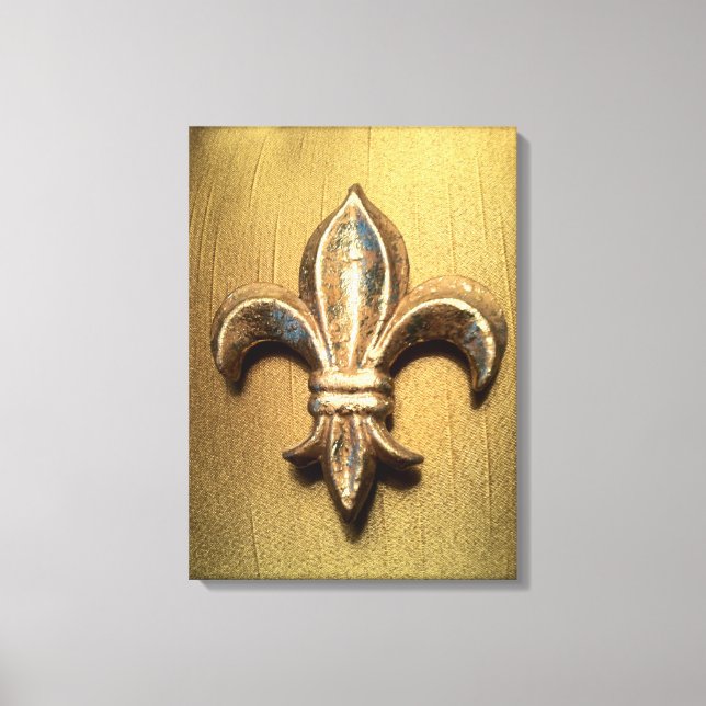 Bold Guld Fleur de lis print Canvastryck (Framsida)