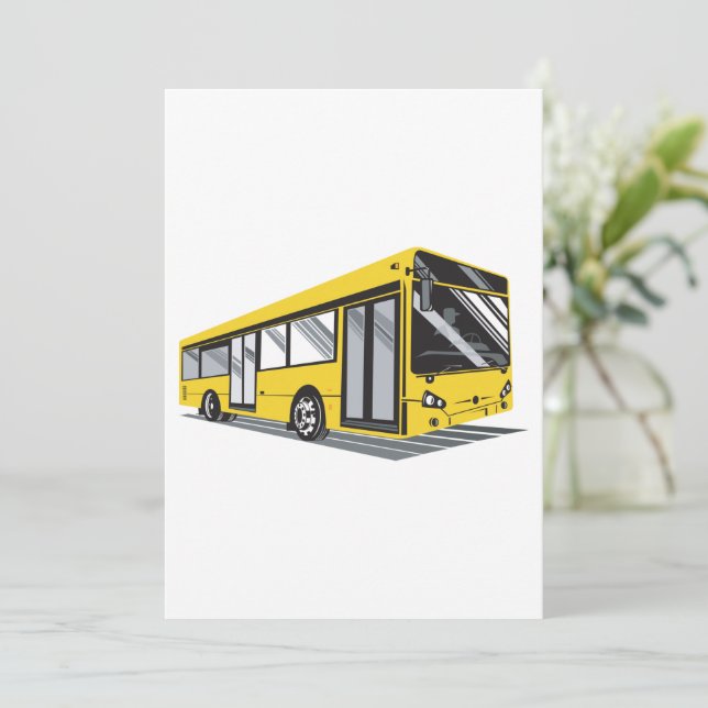 Bold Gult City Buss Public Transport Inbjudningar (Stående Fram)