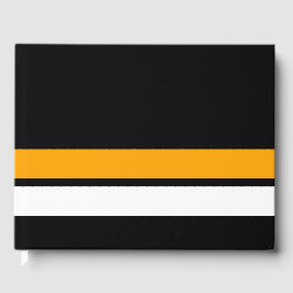 Bold Gult Vita Kant Tävla Rand på svart Gästböcker