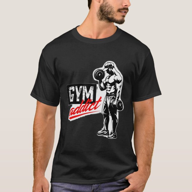Bold Gym Addict Silhouette Weightlift T-Shirt (Framsida)