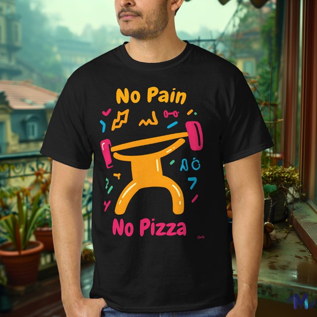 Bold Gym Pop Art Pizza T-Shirt (Skapare uppladdad)