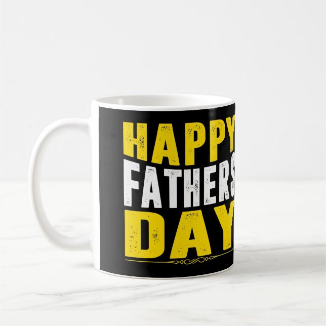 Bold Happy Father's Day Typographic Coffee Mug Kaffemugg (Vänster)