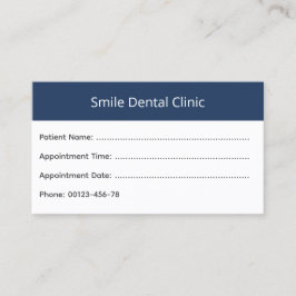 Bold Header Dental Appointment Card Tidsbeställning Kort