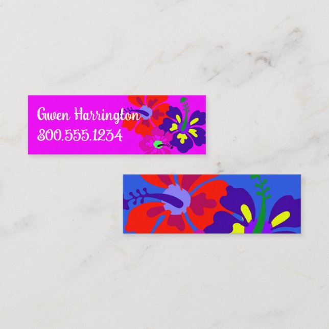Bold Hibiscus Profile Contact Cards (Fram/baksida)