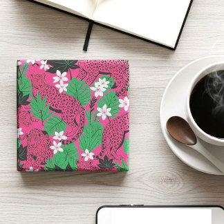 Bold Hot Pink Leopard Tropical Jungle Seamless Pat Stenunderlägg