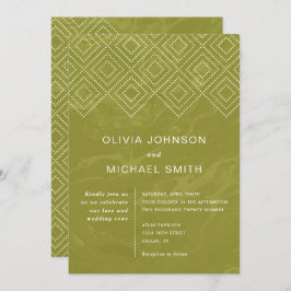 Bold Hues Chartreuse Marble Wedding bjudande Inbjudningar