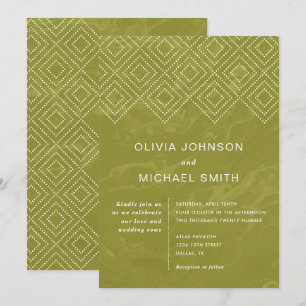 Bold Hues Chartreuse Marble Wedding bjudande Inbjudningar