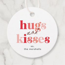 Bold Hugs och Kisses Valentines Day Classic Gåvor Etiketter