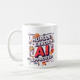 Bold “Human Error, AI Approved” Digital Art Kaffemugg