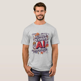 Bold “Human Error, AI Approved” Digital Art T Shirt