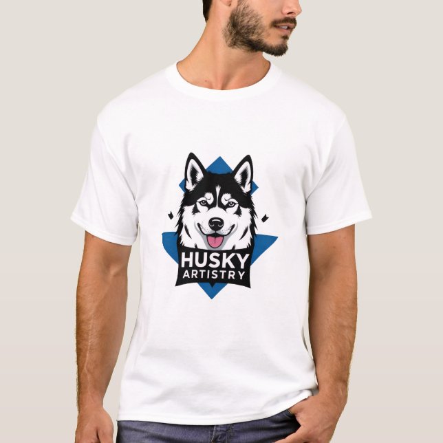 - Bold Husky Hund Graphic Tee (Framsida)