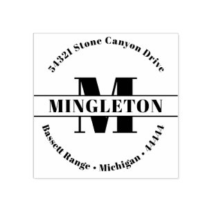 Bold Initial Family Namn Stämpel