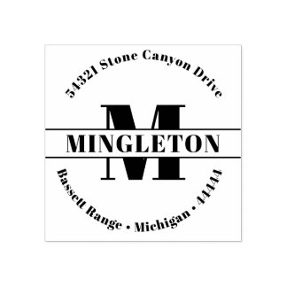 Bold Initial Family Namn Stämpel