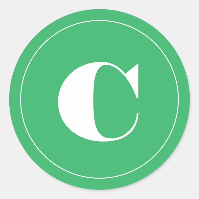 Bold initial grönt helgdag runt klistermärke (Framsida)