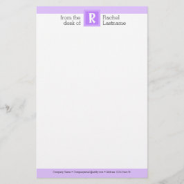 Bold Initial & Namn Monogram Brevpapper