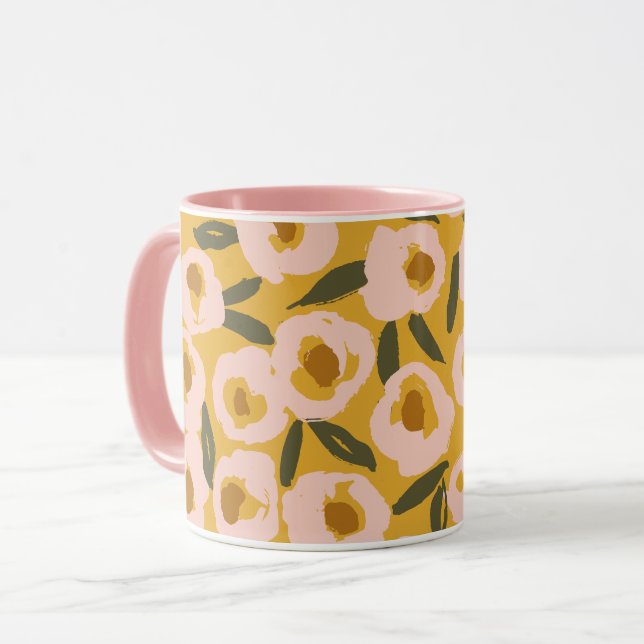 Bold Inky Floral Pattern | Hand-Drawn Botanical Mugg (Framsida vänster)