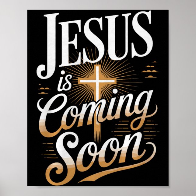 Bold Jesus Is Coming Soon Christian Apparel Premiu Poster (Framsidan)