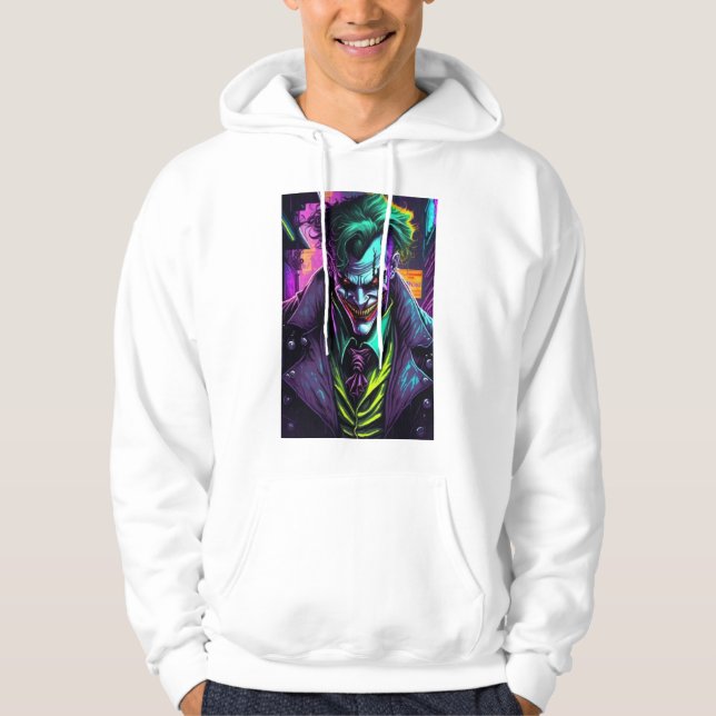 Bold Joker-utskriven T-Shirt - ut i Stil! Hoodie (Framsida)