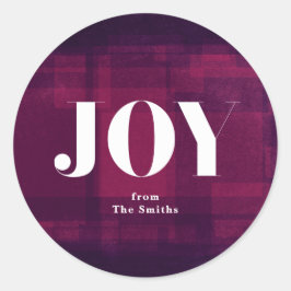 Bold Joy Lila Chalk jul Helgdag Sticker Runt Klistermärke