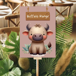 Bold Jungle Safari Buffalo Bord Sign Bordsnummer