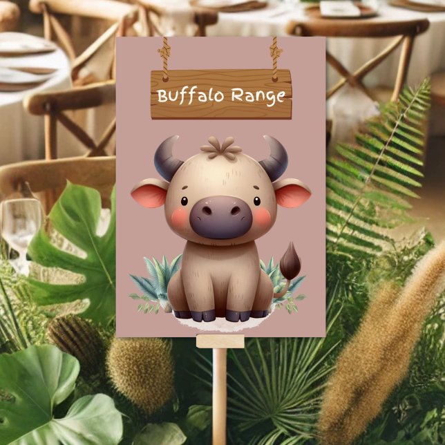 Bold Jungle Safari Buffalo Bord Sign Bordsnummer (Skapare uppladdad)